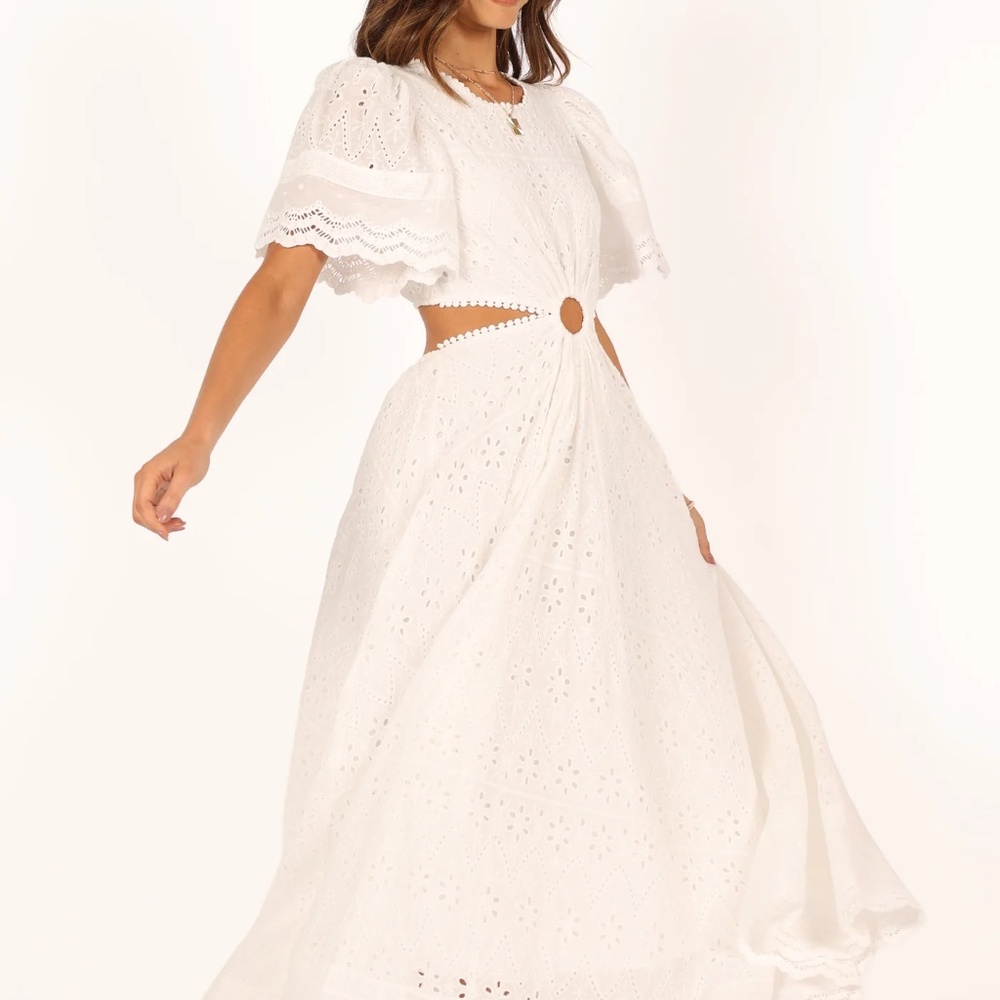 NWT Petal & Pup Merletto Cut Out Maxi Dress - White - size L